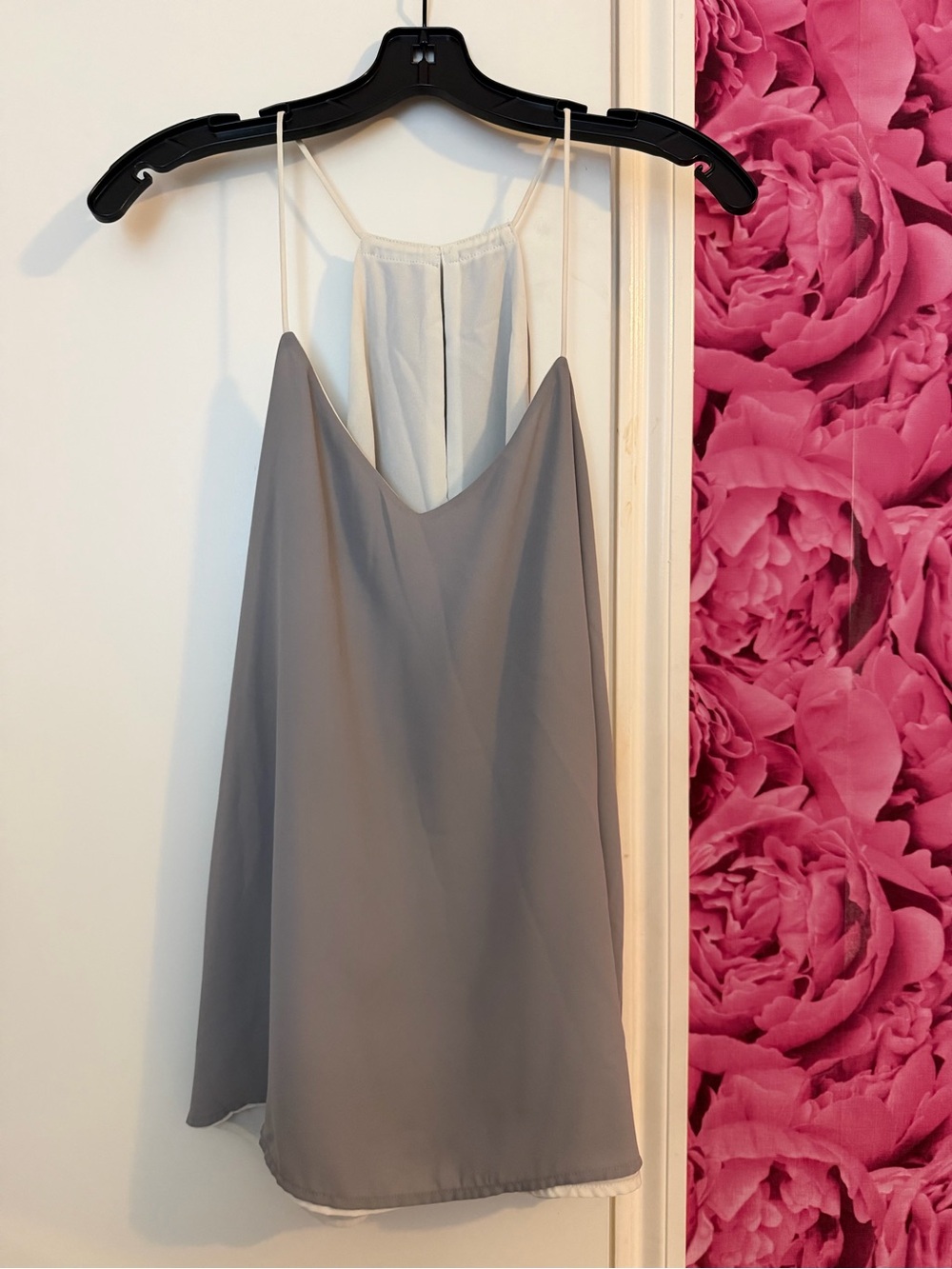 Gray Spaghetti-Strap Top